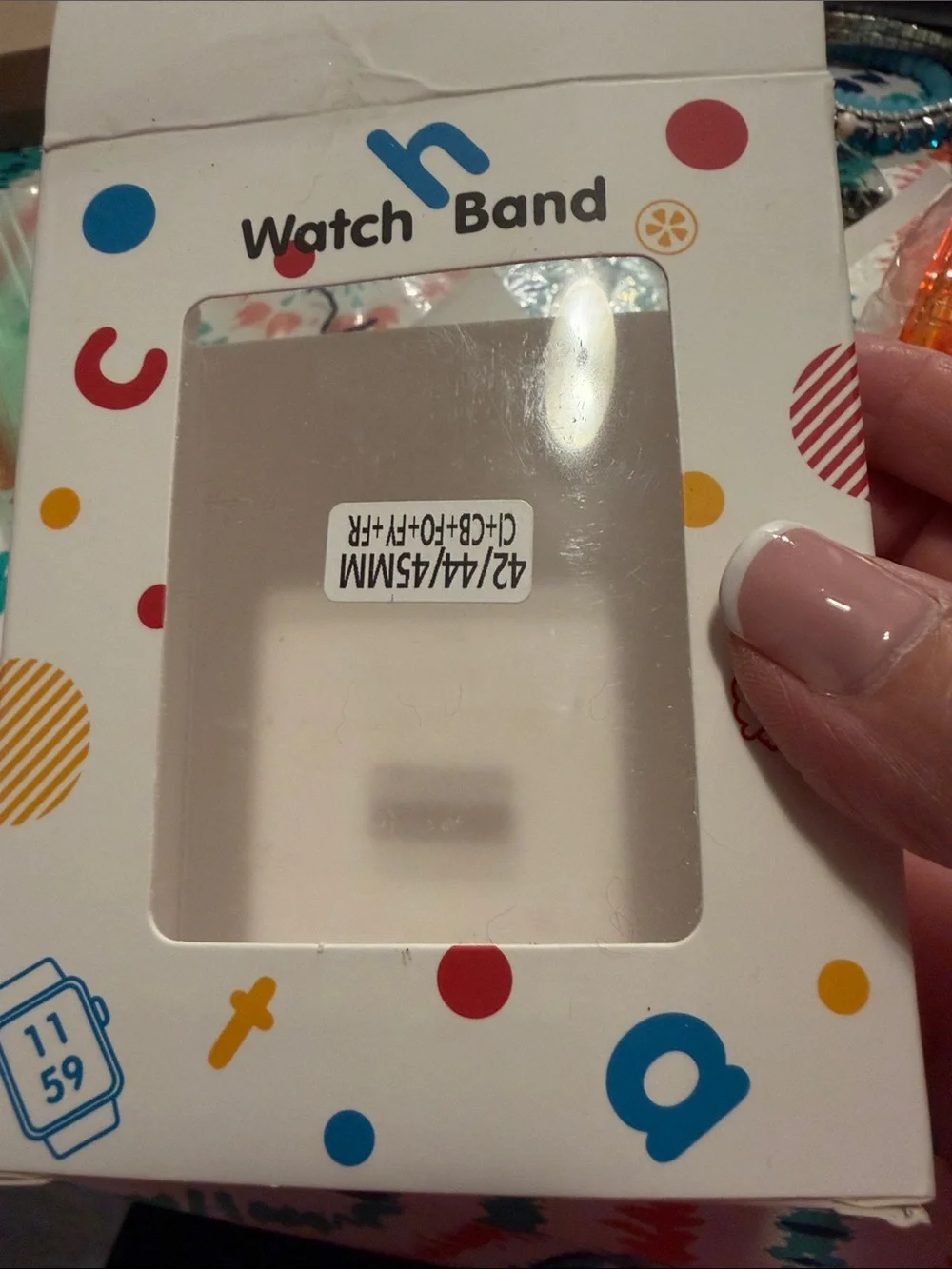 5- 44” Apple jelly like acrylic watch face covers and bands set of 5 NEW